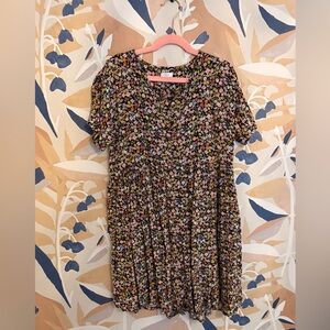 Next Floral Kids Dress - Black and Pink